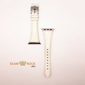 Glam Rock  White Genuine Snake Strap for APPLE
